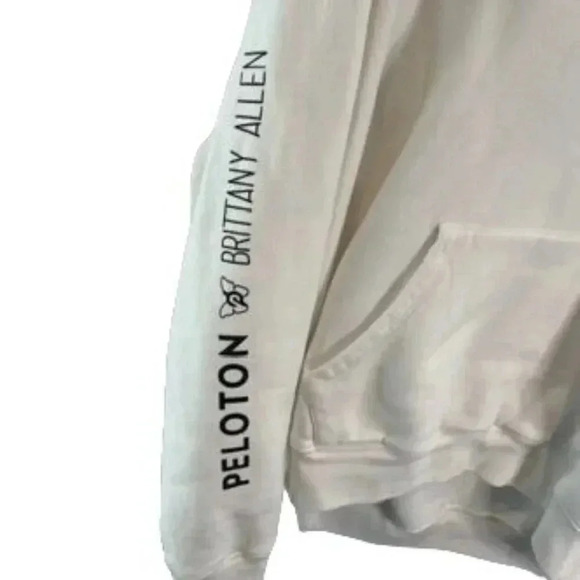 Peloton x Brittany Allen White Butterfly Oversized Hoodie Size Large - Picture 5 of 7